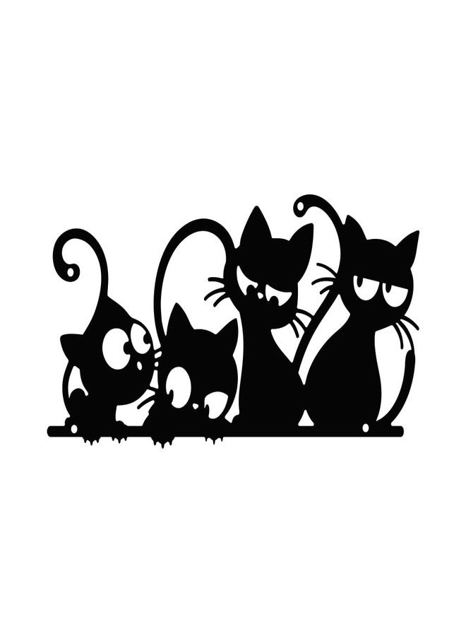 ACRNIGHEET Cat Metal Wall Art Decor Home Wall Decor Minimalist Cute Cat Wall Decor Black Cat Wall Decorations Modern Wall Hanging Decor for Living Room Bedroom Kitchen Garden Black - Image 1